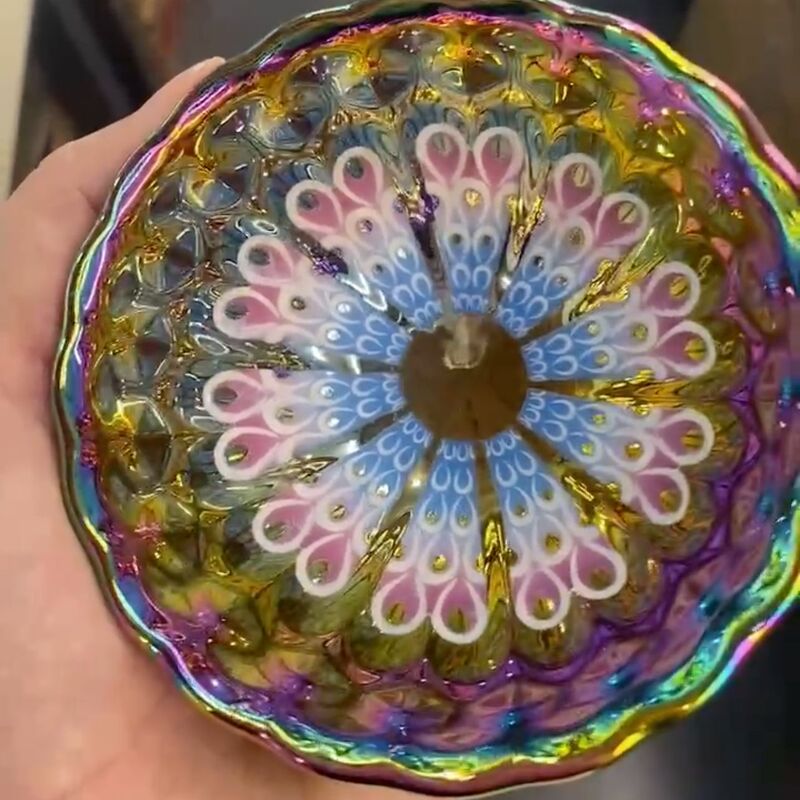 新商品の蛍光蓮の花の主人の杯は生放送します。孔雀の杯の陶磁器の品茗杯でお茶を作ります。|undefined