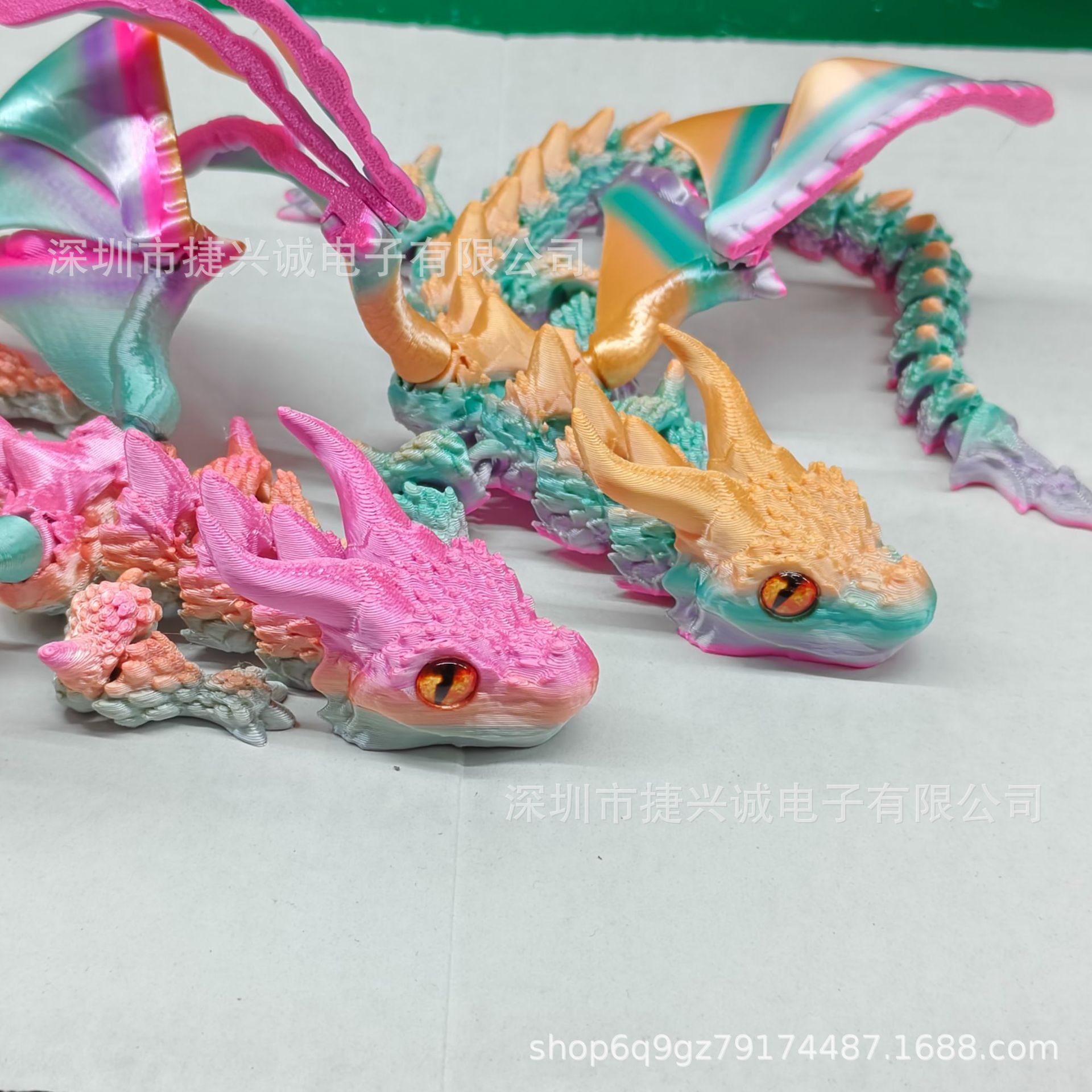 Impresión 3D de doble ángulo dragón con alas multi-articulaciones flexibles láser móvil modelo explosivo modelo de juguete infantil