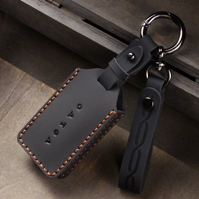 Suitable for Volvo Ex30 Bluetooth Key Cover Leather Remote Control Key Bag (Car key bag) - black