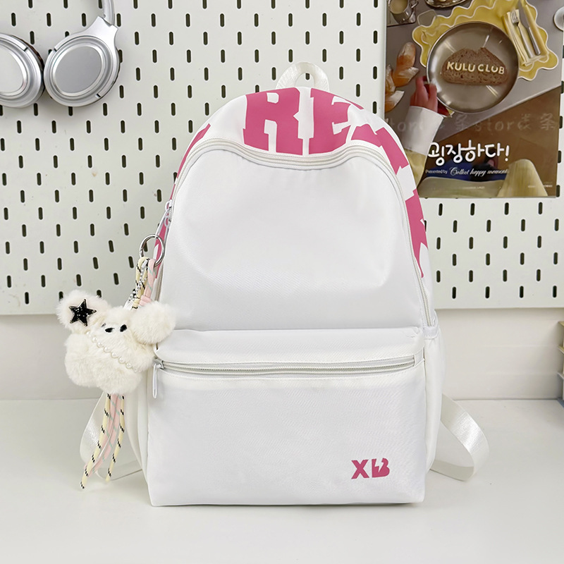 Mochila Escolar Minimalista para Mujer de Nylon, Transpirable e Impermeable para Escuela