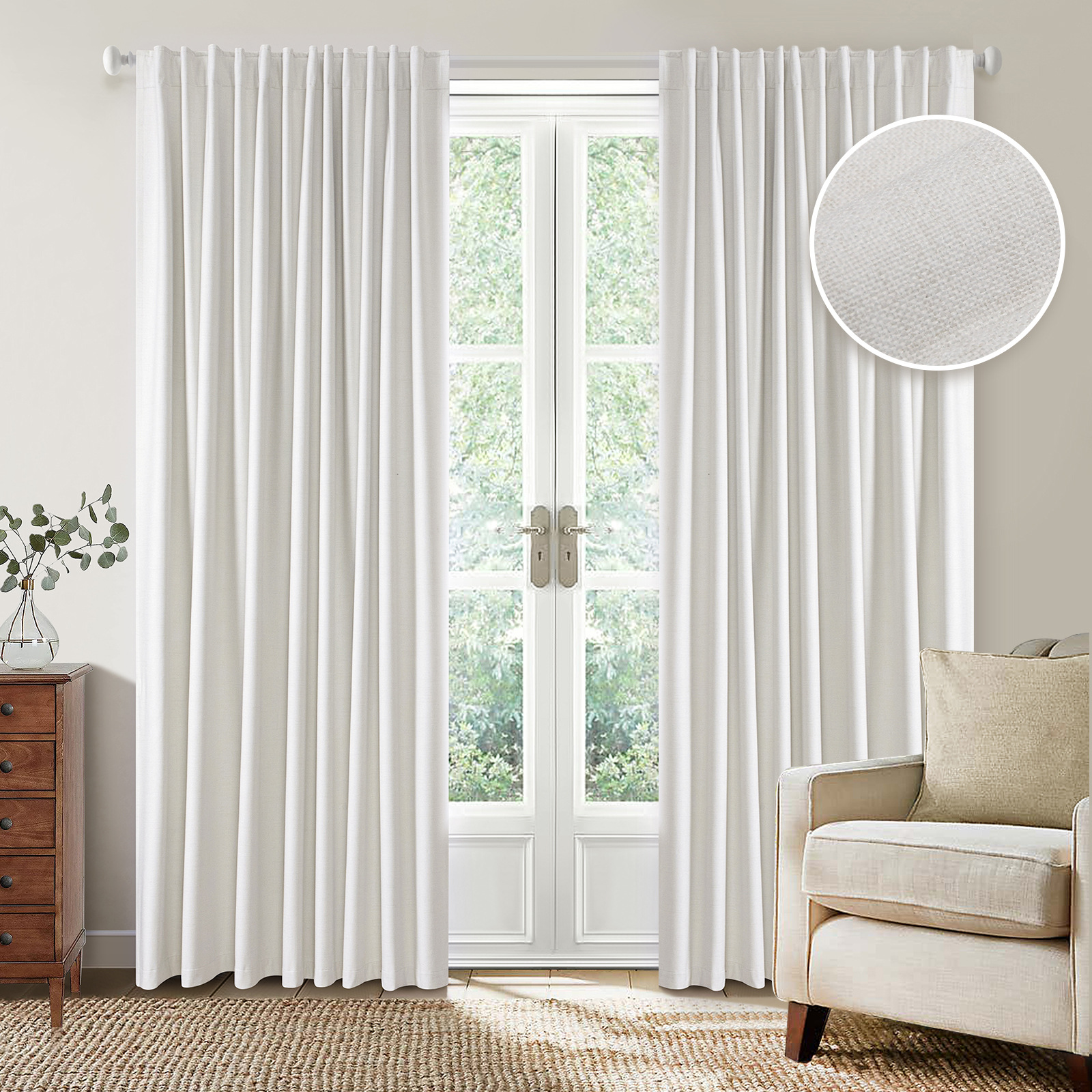 Amazon comercio exterior transfronterizo lino natural cortina de sombreado completa partición interior y exterior impermeable aislamiento de temperatura reducción de ruido tela de cortina