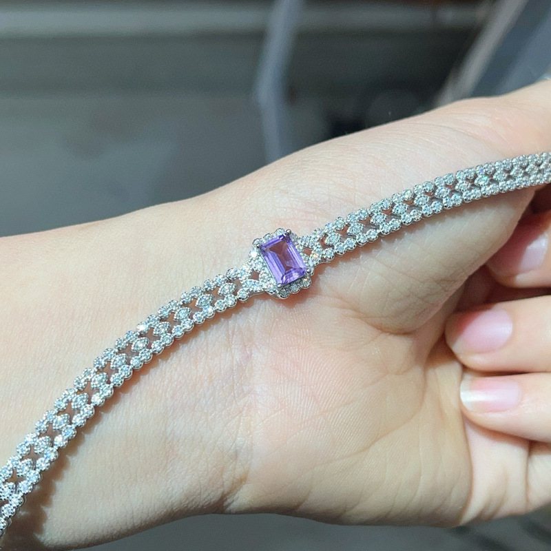 Cross-border New Heavy Industry Design Cultivation Alexander Bracelet S925 Silver Cultivation Color Jewelry Light Luxury 5x7mm Cross-border New Heavy Industry Design Cultivation Alexander Bracelet S925 Silver Cultivation Color Jewelry Light Luxury 5x7mm