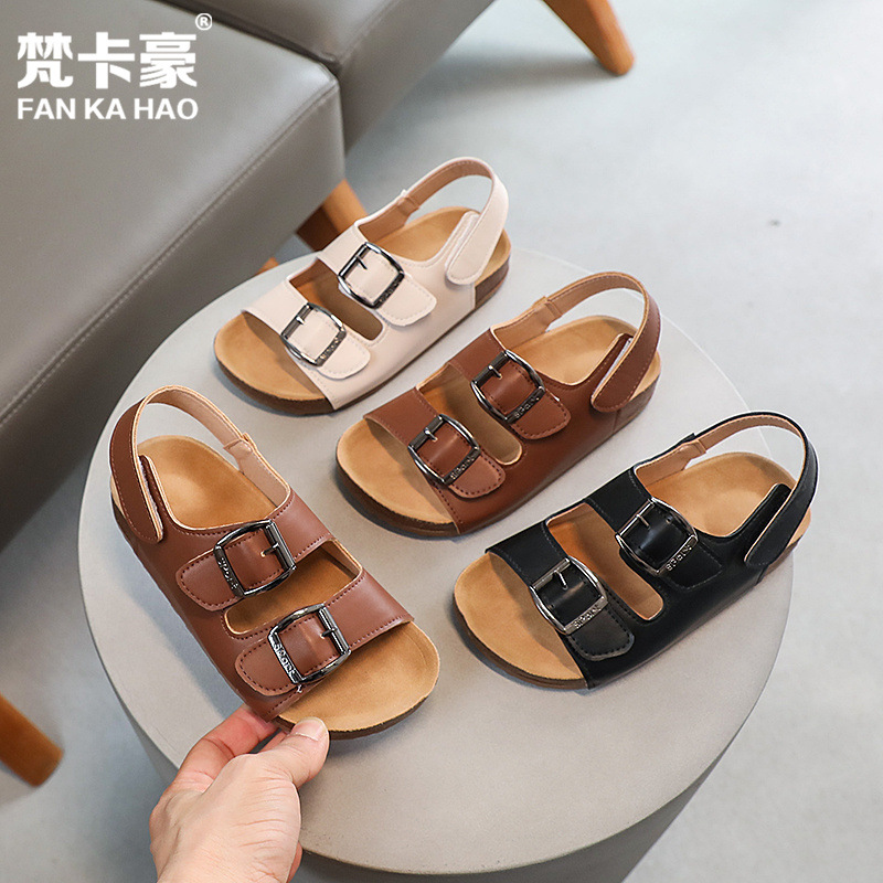 Van Ka Hao Boys' Sandals 2026 Summer New Children's Cork Shoes Export Children's Shoes for Older Kids Beach Shoes