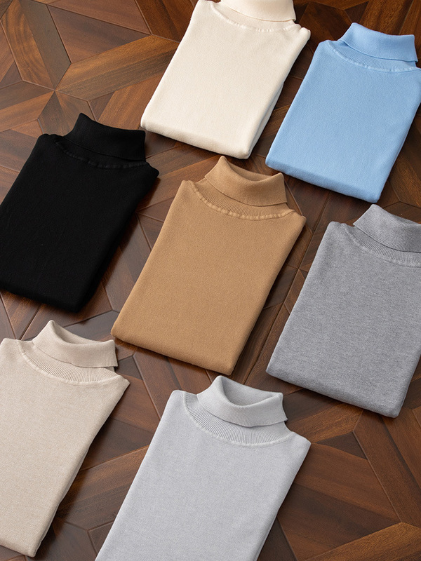 Sweater men's autumn and winter turtleneck sweater men's loose long sleeve warm men's cross-border sweater business men's sweater inside