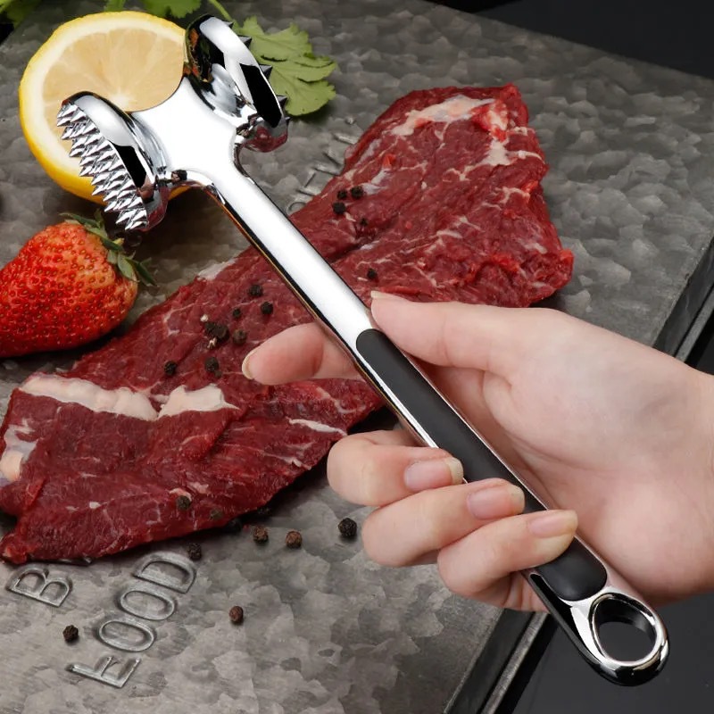 实心敲肉锤牛排锤肉器断筋器厨房家用打砸嫩肉工具双面松肉锤