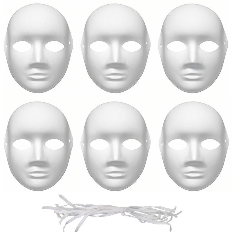 Amazon DIY Máscara en blanco Carnaval para hombres y mujeres Máscara de pulpa pintada a mano para niños Accesorios de actividades hechas a mano para padres e hijos