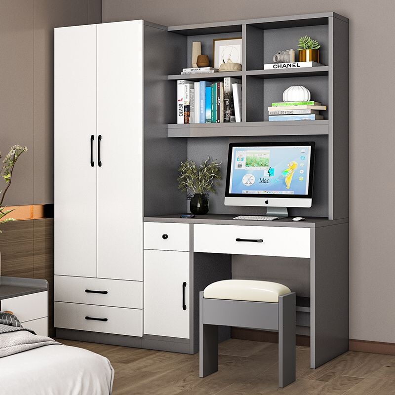Combination Wardrobe Student Bookcase Integrated Desk Computer Desk Writing Desk Bedroom Simple Home Children's Room Small Apartment