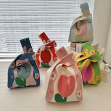 大容量针织手提包可爱百搭卡通针织手腕包背心包伴手礼礼品袋