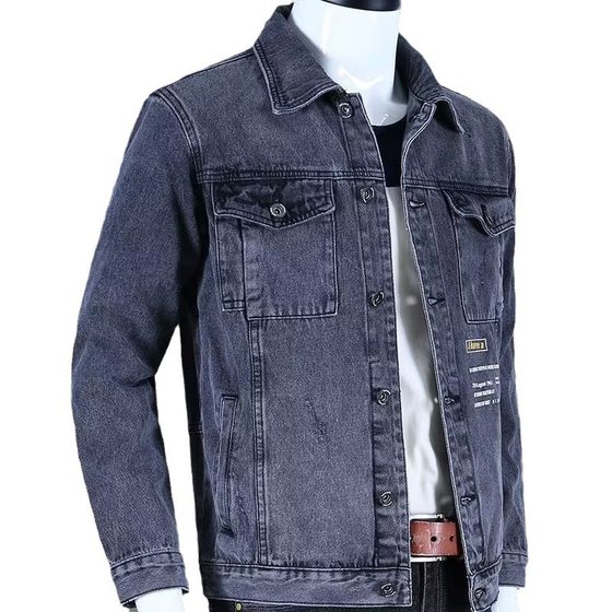 2024 new Denim coat welder wear-resistant multi-pocket overalls coat work wear durable overalls jacket men