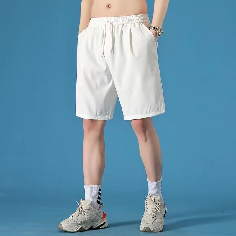 Trendy Lun Cloth Quick-drying Pants Ice Silk Men's Summer Sports Five-length Pants Men's Summer Outer Wear Casual Loose Men's Shorts