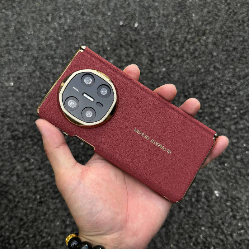 适用华为matex6手机壳双中轴包边x5镜头全包素皮电镀边防摔保护壳|undefined