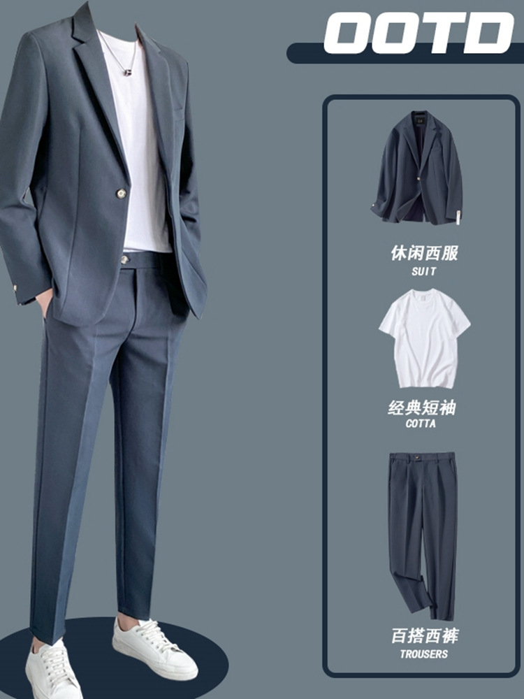 Summer universal classic suit, trend jacket, loose fit, high-quality style, Korean style, for teenagers