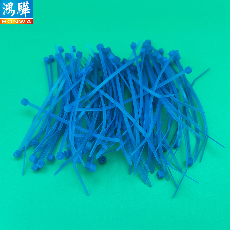 蓝色2.5*100mm铁氟龙扎线带 3*100耐高温200度四氟扎带 100条/包