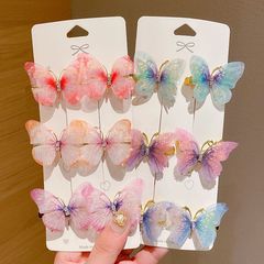 蝶のヘアピン女の子プリンセスかわいいスーパー妖精子供ヘアアクセサリー頭飾り卸売ヘアピン前髪クリップサイドクリップ
