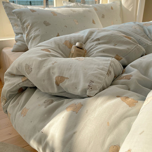 Class A maternal and infant grade double-layer yarn quilt cover single piece cotton cotton children's 150x 200x 230 quilt cover cartoon quilt single person