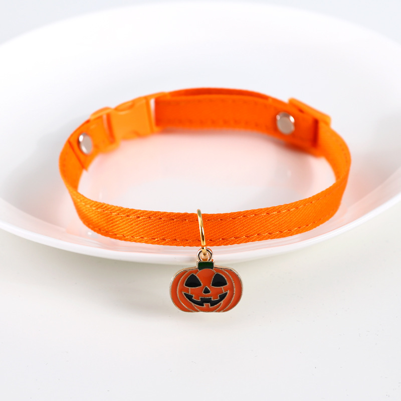 Mascotas Halloween calabaza fantasma campana ajustable perro gato conejo colgante accesorios collar