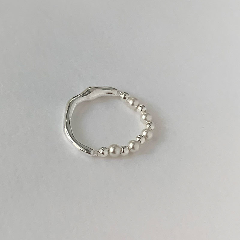 Simple Style Circle Silver Pearl Plating Rings 1 Piece