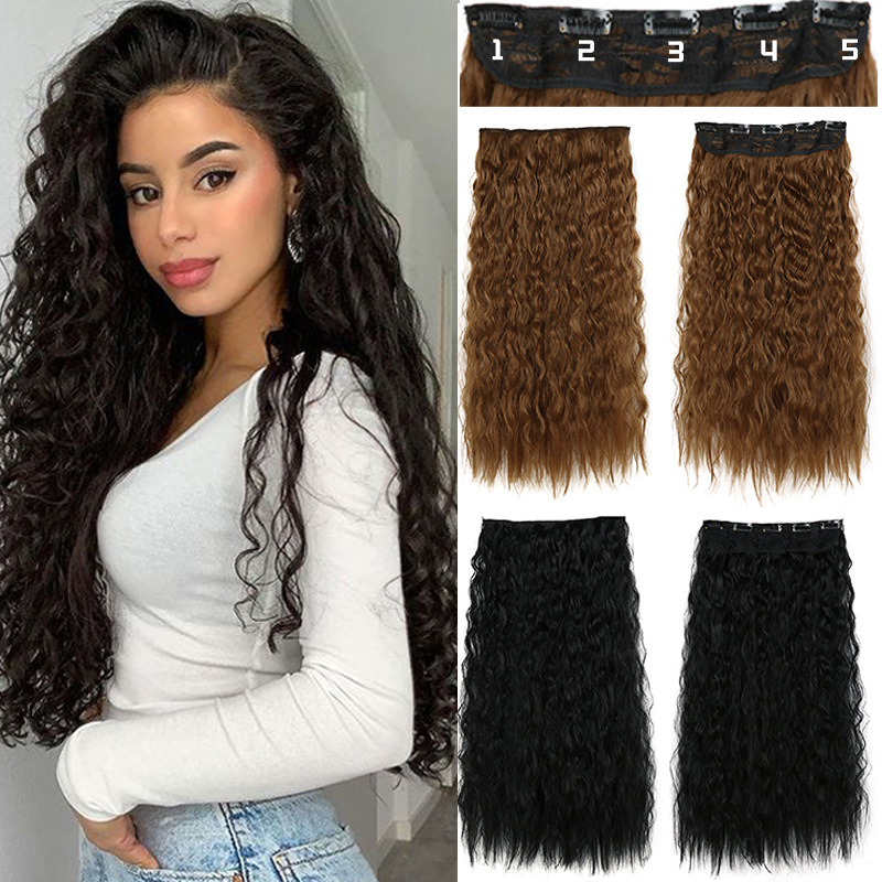 Wig piece wool roll long hair extension...