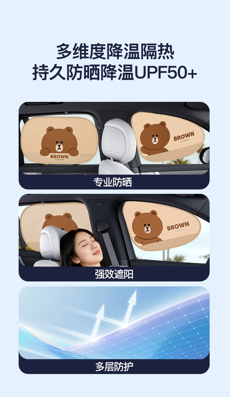 Car Sunshade Curtain, Car Window Sun Protection and Heat Insulation, Car Window Curtain, Side Window Privacy Curtain, Front Windshield Sunshade