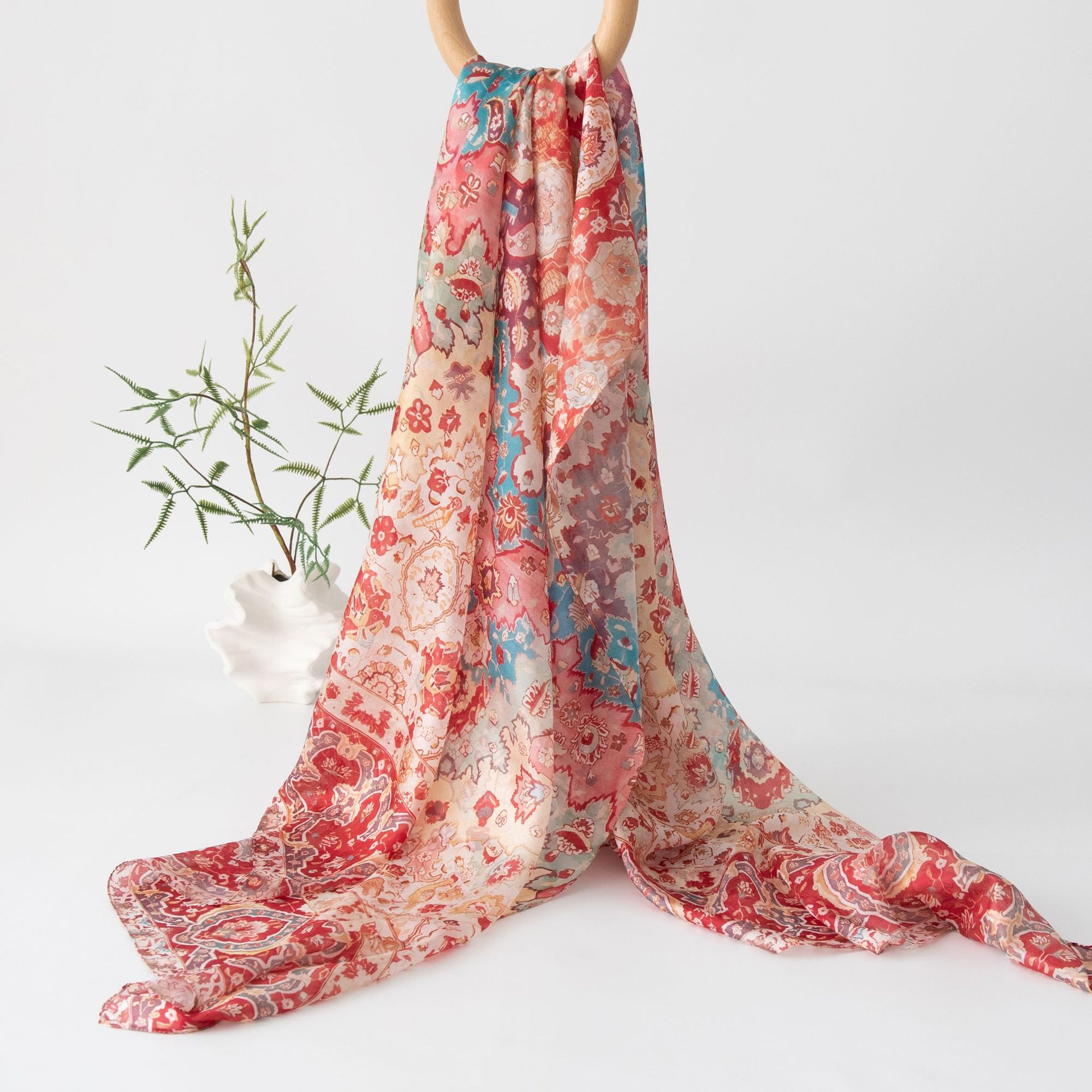 Summer New Arrival Silk Scarf Premium Mulberry Silk Long Scarf For Women Lightweight Versatile Shawl Gift For Mother - Thumbnail 3