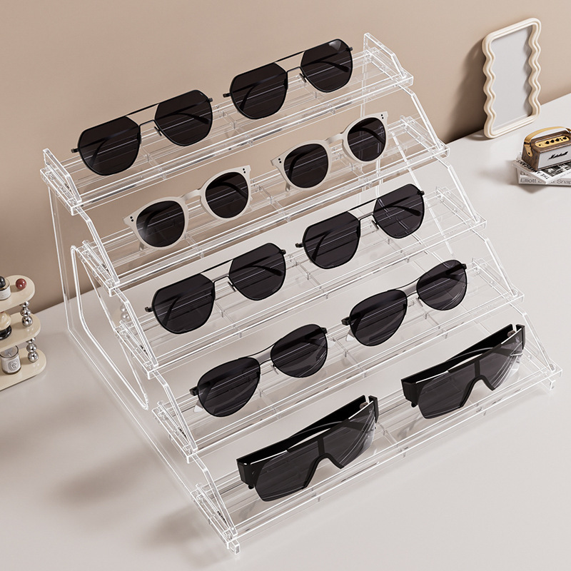 Multi-Layer Glasses Storage Rack, Desktop Display Stand, Home Dressing Room Sunglasses Display Rack, No Installation Required