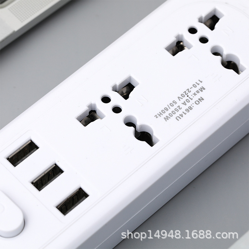 8613U # América del Sur 3USB nueve agujeros placa de conexión de alta potencia enchufe enchufe de conexión enchufe de comercio exterior
