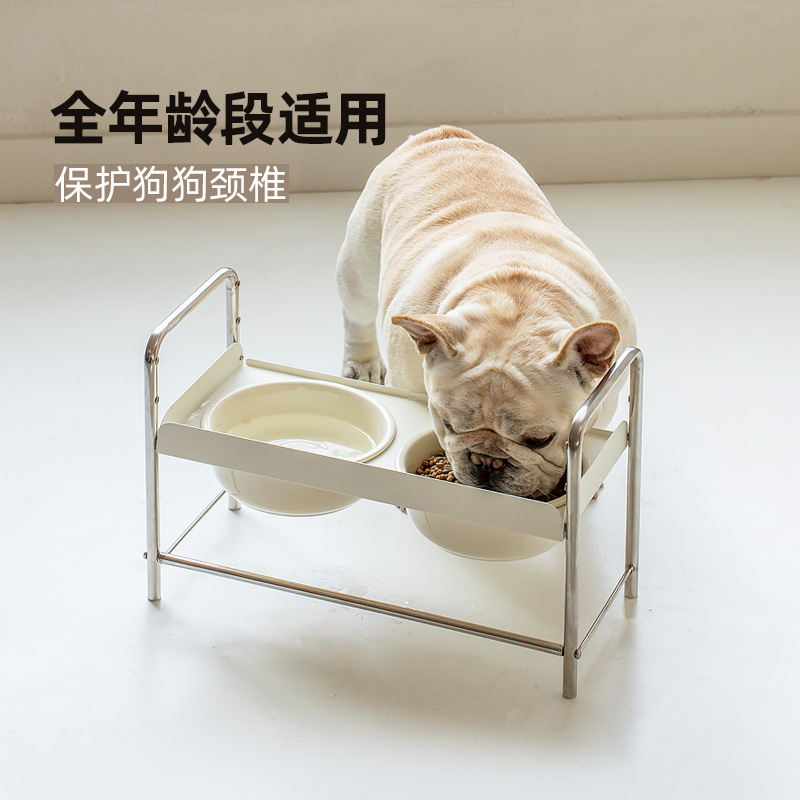 Cuenco de cerámica de patas altas para perros tazón doble protector de la columna cervical no puede voltear el tazón de comida para perros mediano y grande tazón de comida para perros tazón de agua tazón de perro para mascotas
