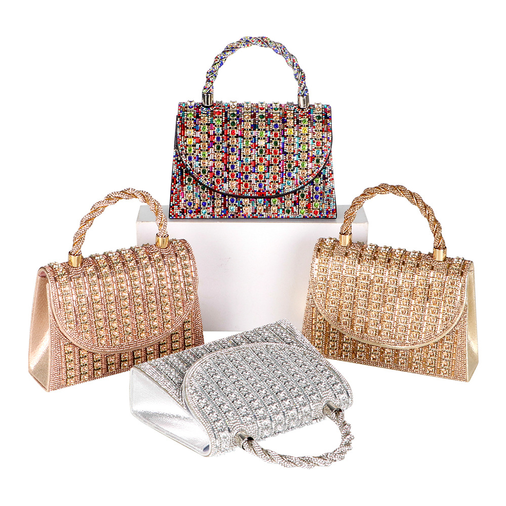In-Stock Fast Delivery Direct from Factory Cross-Border Socialite Banquet Rhinestone-Embellished Bag Cheongsam Women's Handbag European and American Retro Crossbody Bag