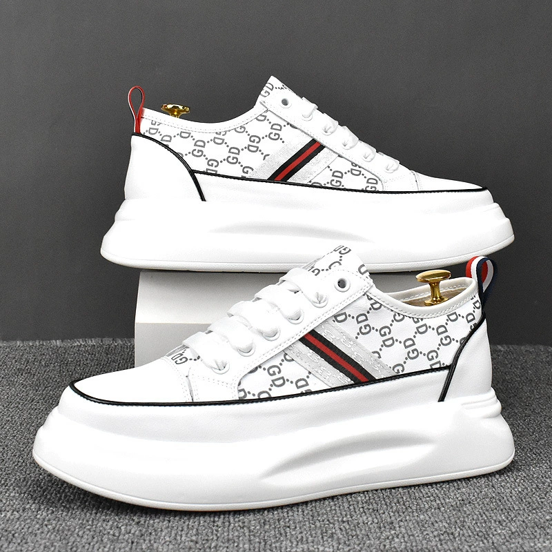 Весенние новые дышащие модные легкие известные в Интернете белые туфли с низким верхом, обувь для скейтбординга, Корейская мужская обувь INS