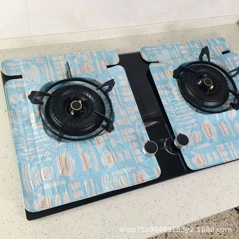 Cocina estufa de gas papel de aluminio almohadilla a prueba de aceite placa a prueba de aceite banco de cocina estera de limpieza a prueba de aceite almohadilla protectora almohadilla de aislamiento térmico 10 piezas