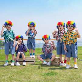 幼儿园舞蹈表演服运动会儿童啦啦队小学生复古怀旧港风演出服装