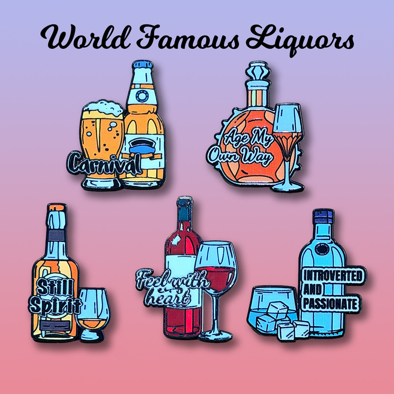 Liquor Culture Badge, Red Wine, Whiskey, Brandy, Brooch, Souvenir, Vodka, Craft Beer, Backpack Decoration