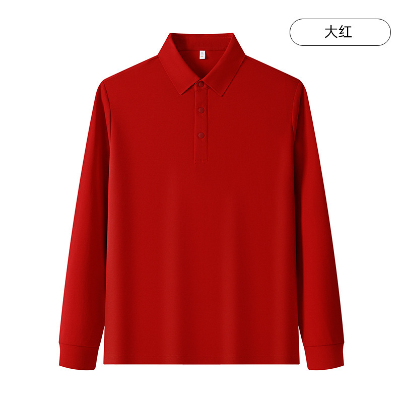 纯色男女长袖POLO衫杜邦索罗娜翻领工作服上衣印LOGO企业工装刺绣|undefined
