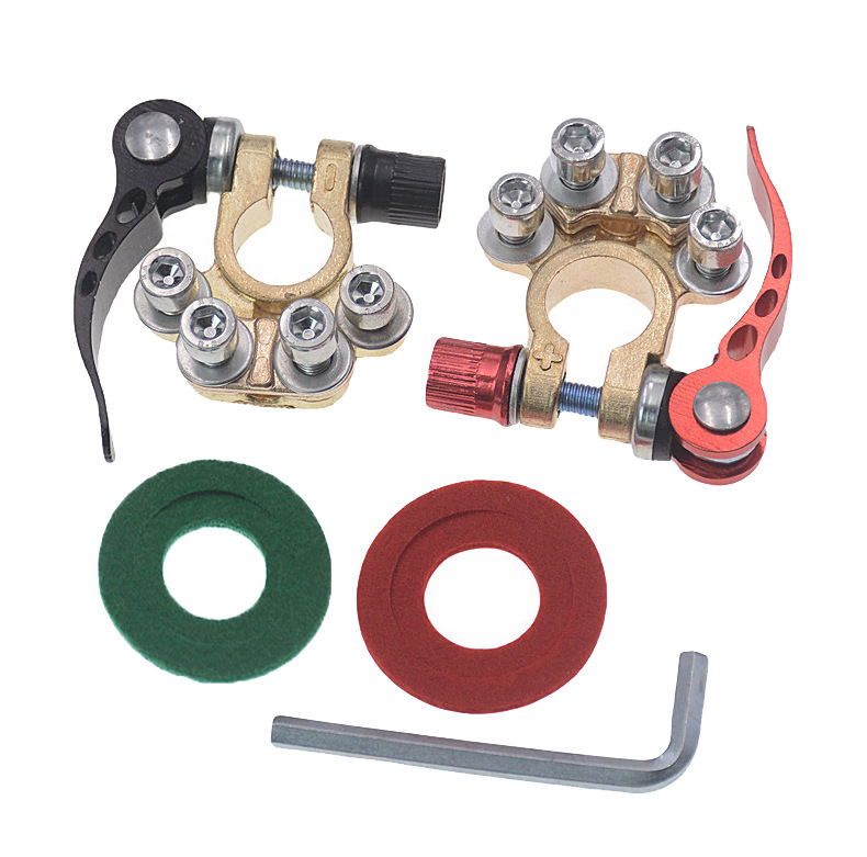 Car battery pile head suit sheathed battery connector battery clip battery terminal porous wiring clip