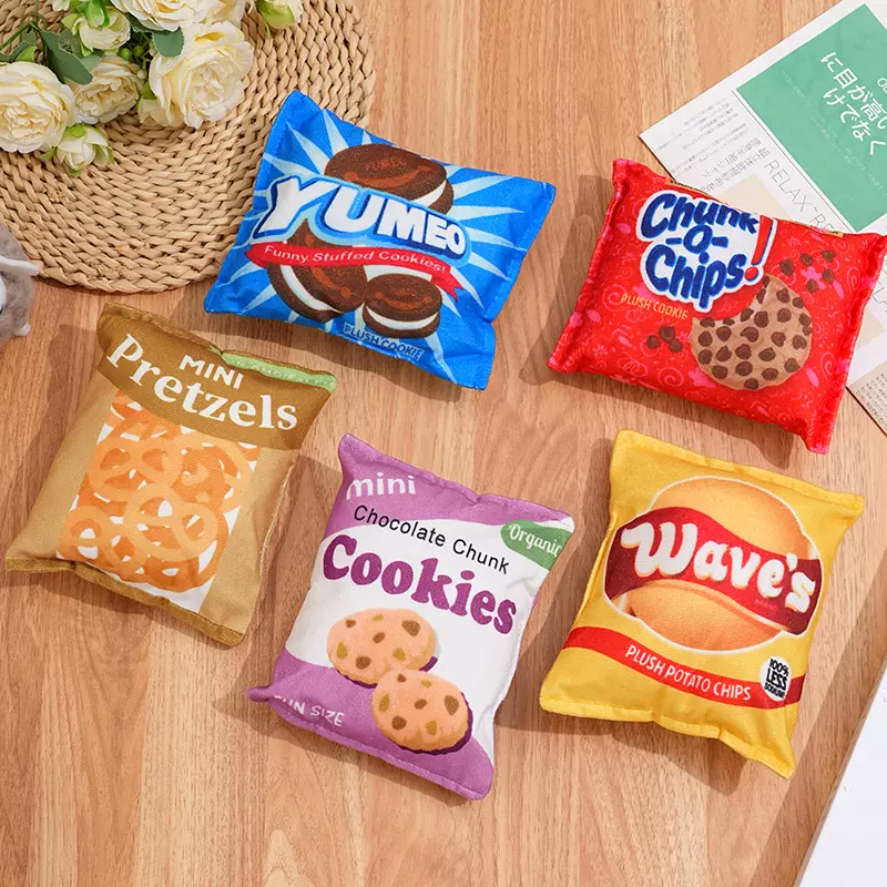 现货宠物响纸发声玩具薯片系列宠物玩具耐撕咬柔软毛绒狗狗玩具