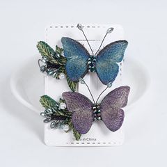 サイドカードのカモの口は韓国のハイエンドの刺繍の蝶の髪を挟みます。