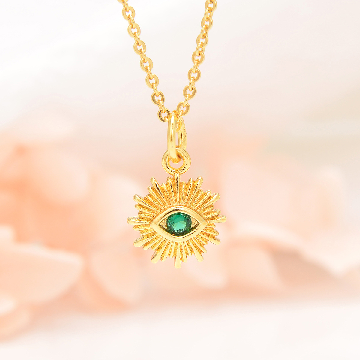 Inlay Design Copper Inlay Color Block Rhinestones Pendant Necklace