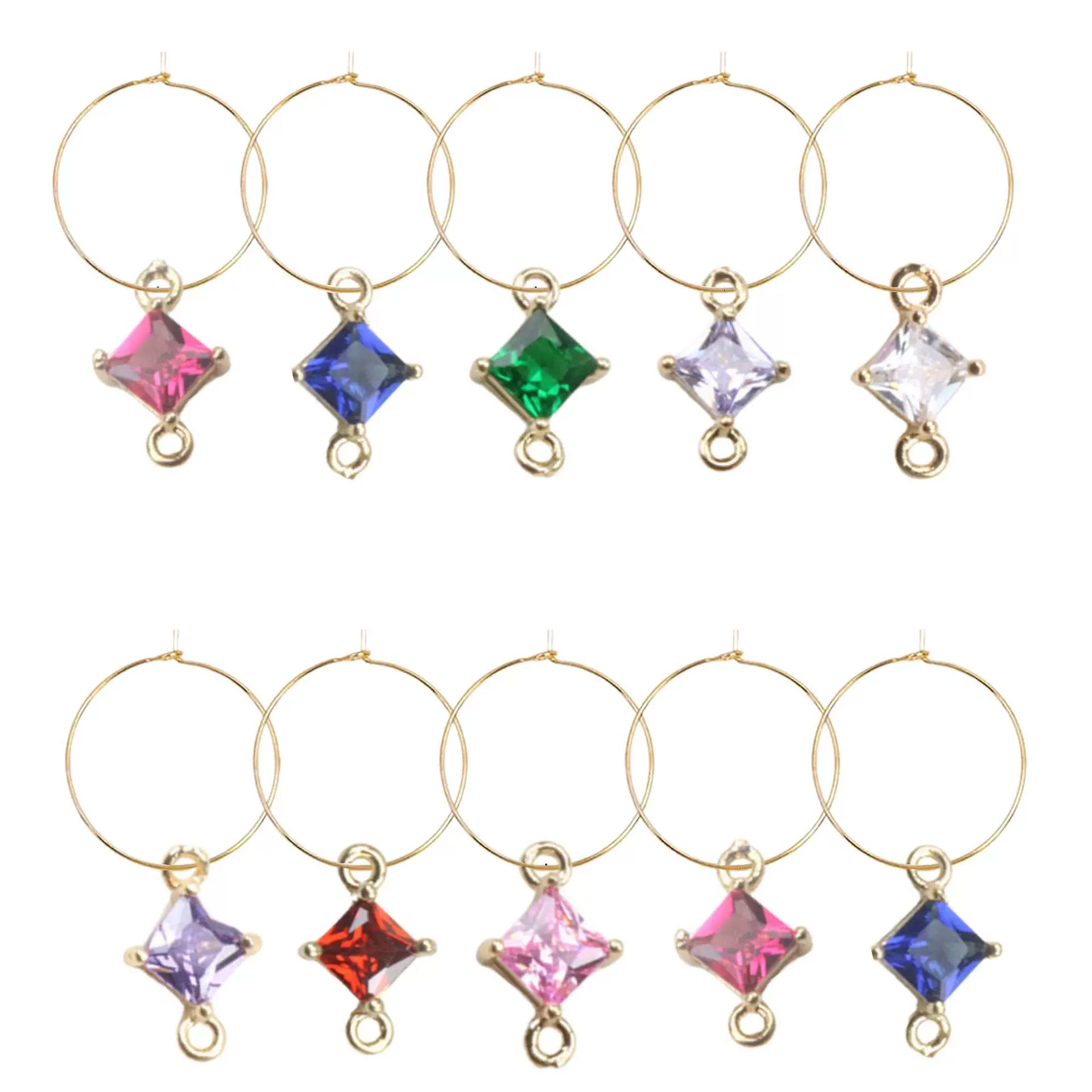 Медная инкрустация цирконом, двойной подвесной ромб, циркон, подвеска для бокала для вечеринки AliExpress, наклейка для бокала для вечеринки на Хэллоуин