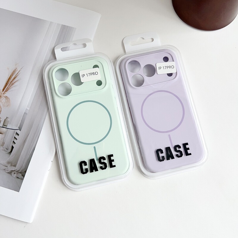 Suitable for Iphone17 Mobile Phone Case, Fine Ring Magnetic Liquid Silicone Case, Apple 16Promax Skin-Feel Anti-Fall Protective Case 14