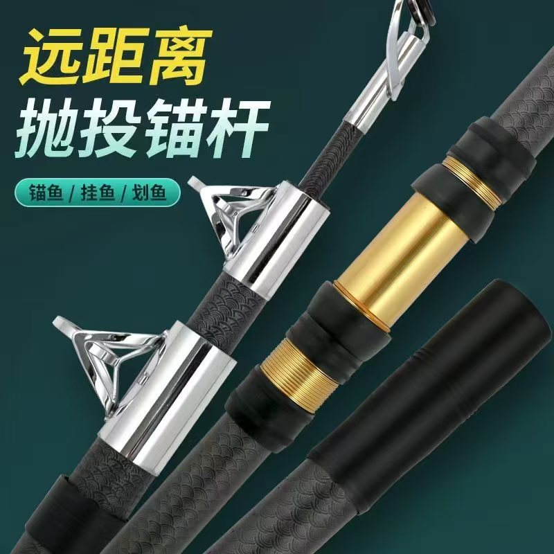 アンカーの釣り竿を太くして、アンカーの遠投竿が見えます。