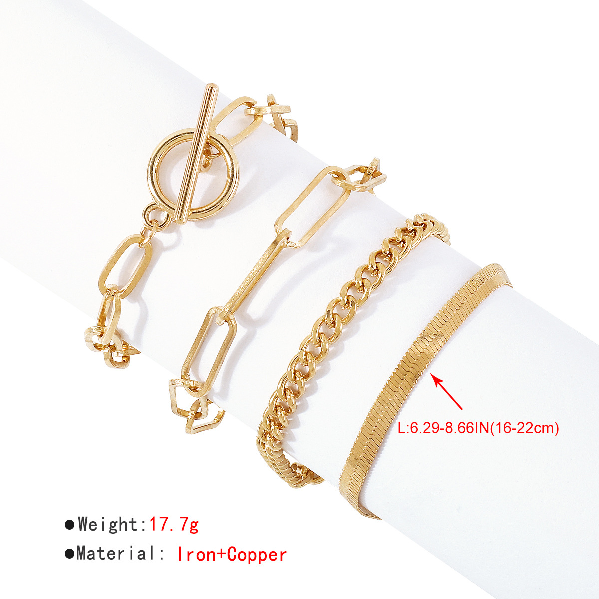 Simple Style Geometric Copper Bracelets Plating Copper Bracelets