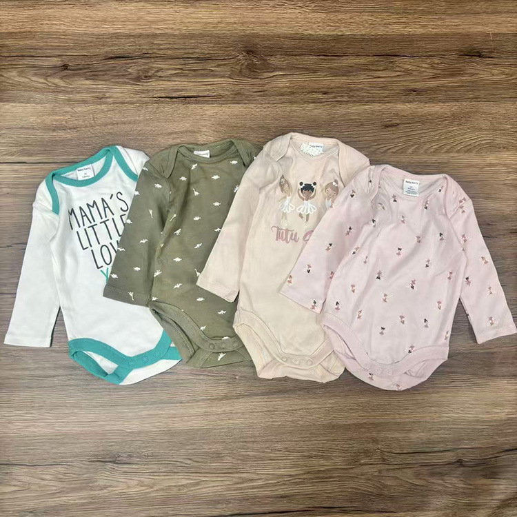 欧美外单婴幼儿长袖连体包屁衣儿童舒适三角爬服女宝宝全棉哈衣