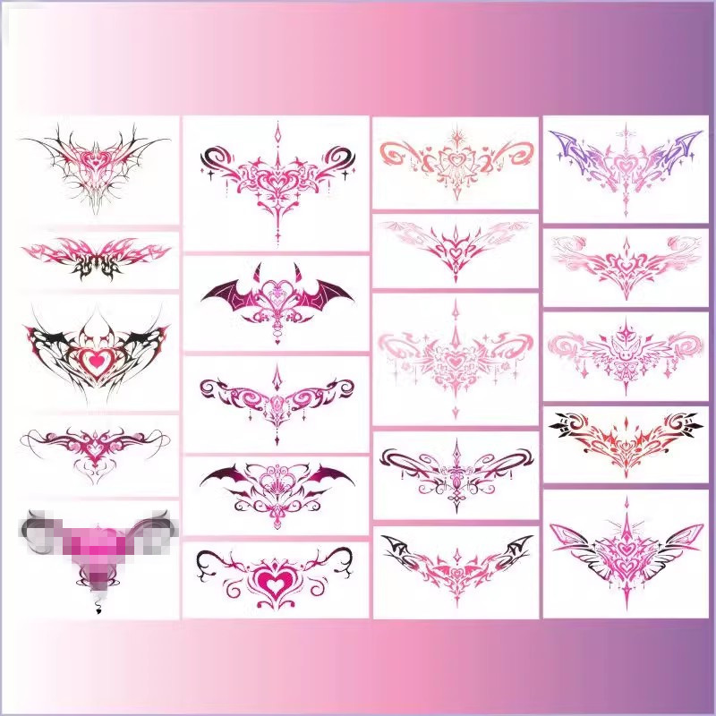 Tattoo Stickers for Private Areas, Waist, Abdomen, Women, Juice, Couples, Sexy Succubus, Pure Desire Style, Pattern, Bow Tattoo Stickers for Private Areas, Waist, Abdomen, Women, Juice, Couples, Sexy Succubus, Pure Desire Style, Pattern, Bow