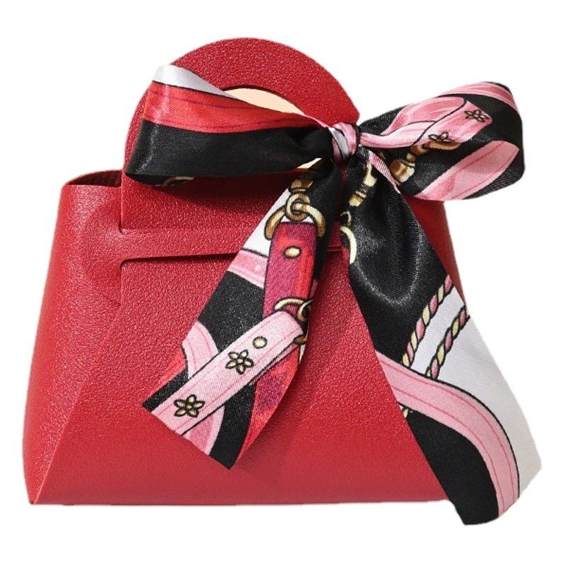 Креативная Свадебная коробка для конфет в европейском стиле, кожаная переносная сумка для конфет, свадебный подарок в стиле ins, упаковка для конфет