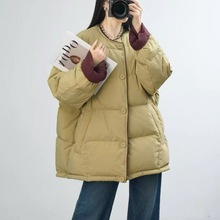 新款大码女装 高档时尚休闲简约羽绒服 宽松大版女装外套