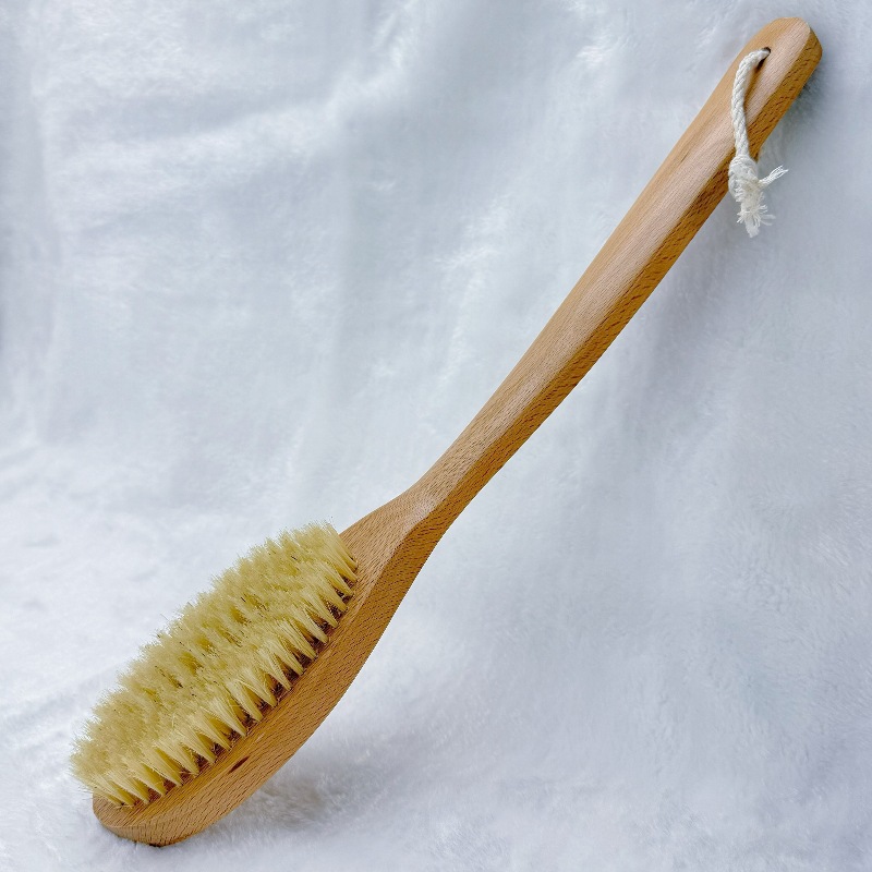 Cepillo de baño de mango curvo largo de madera maciza Cepillo de masaje transfronterizo Cepillo de baño Cepillo de baño Cepillo de baño de necesidades diarias