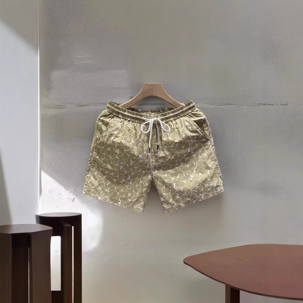 Summer Print Men's Shorts Trendy Design Loose Fit Versatile Sporty Casual Four Quarter Length Pants_viptrois.com