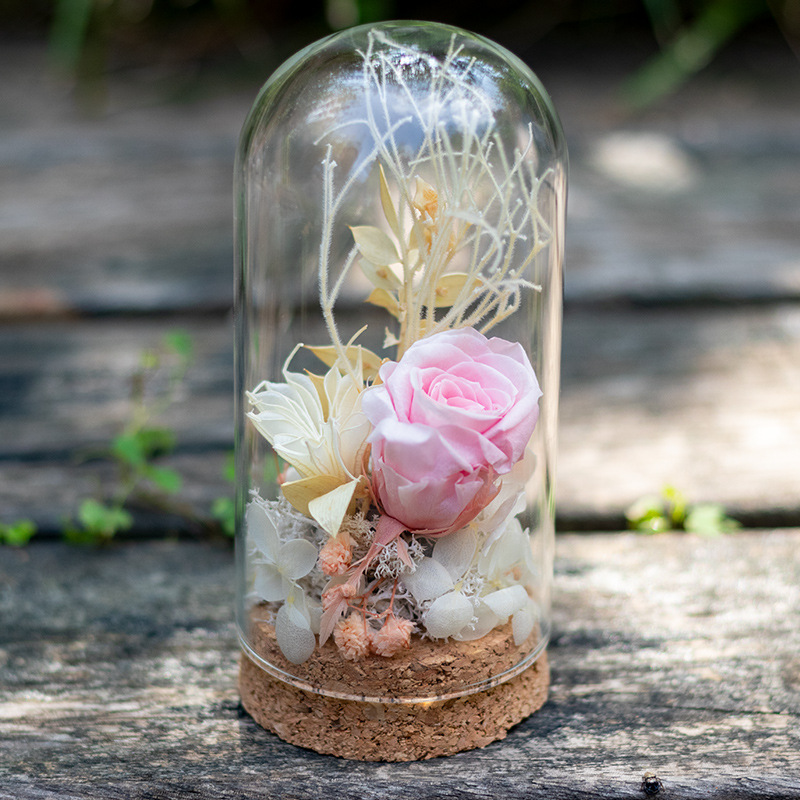 Tuan Jiandiy paquete de materiales de actividad manual flores eternas flores secas cubierta de vidrio ornamentos Salón de alta gama del Día de la Madre