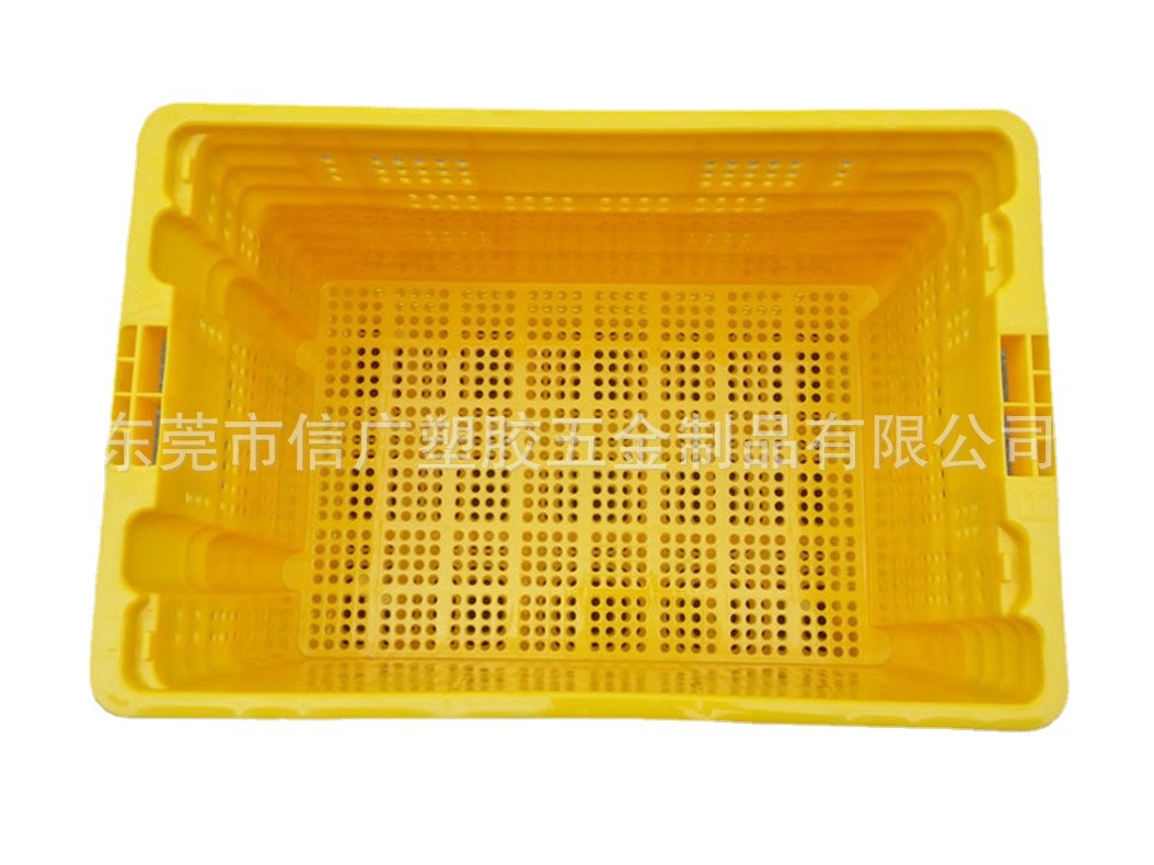 加厚黄色可套叠也可堆垛周转筐600*400*310颠倒错位倒置套叠箩篮