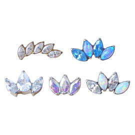 亚马逊现货穿刺F-136钛锆石唇钉马眼耳钉耳饰 人体穿刺饰品厂直销